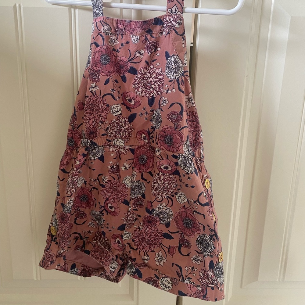 Dusty Rose Romper with Vintage Floral Pattern - never worn